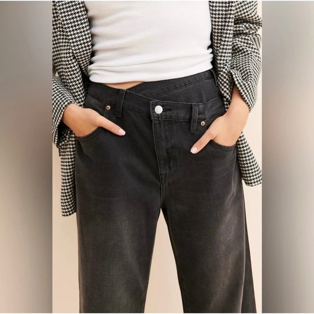 Pistola Black Bobbie‎ Crossover Waist Straight Jeans Size 26